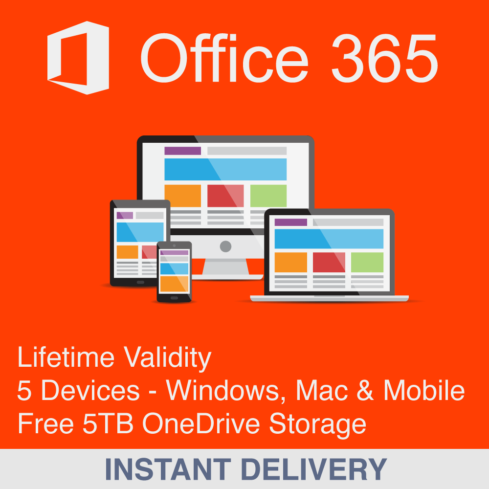Office Professional Plus 365 5 User Lifetime 1TB One Drive - Keyslo