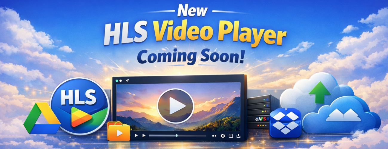 New HLS video player announcement graphic